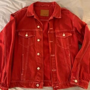 Red Zara jeans material Jacket🚨⚡️⚡️